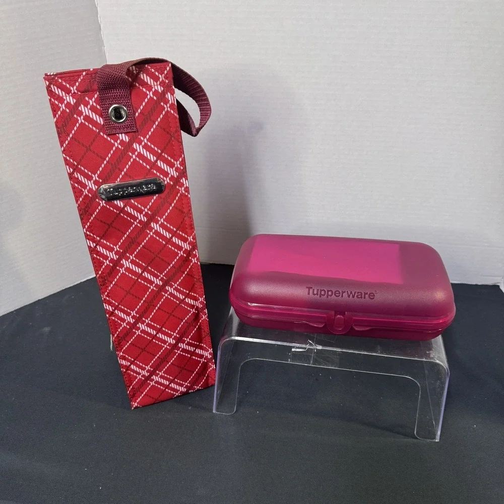 TUPPERWARE NEW 7pc WINE ACCESSORY SET BLACK/VINE Includes Wine Bag - Picture 5 of 7